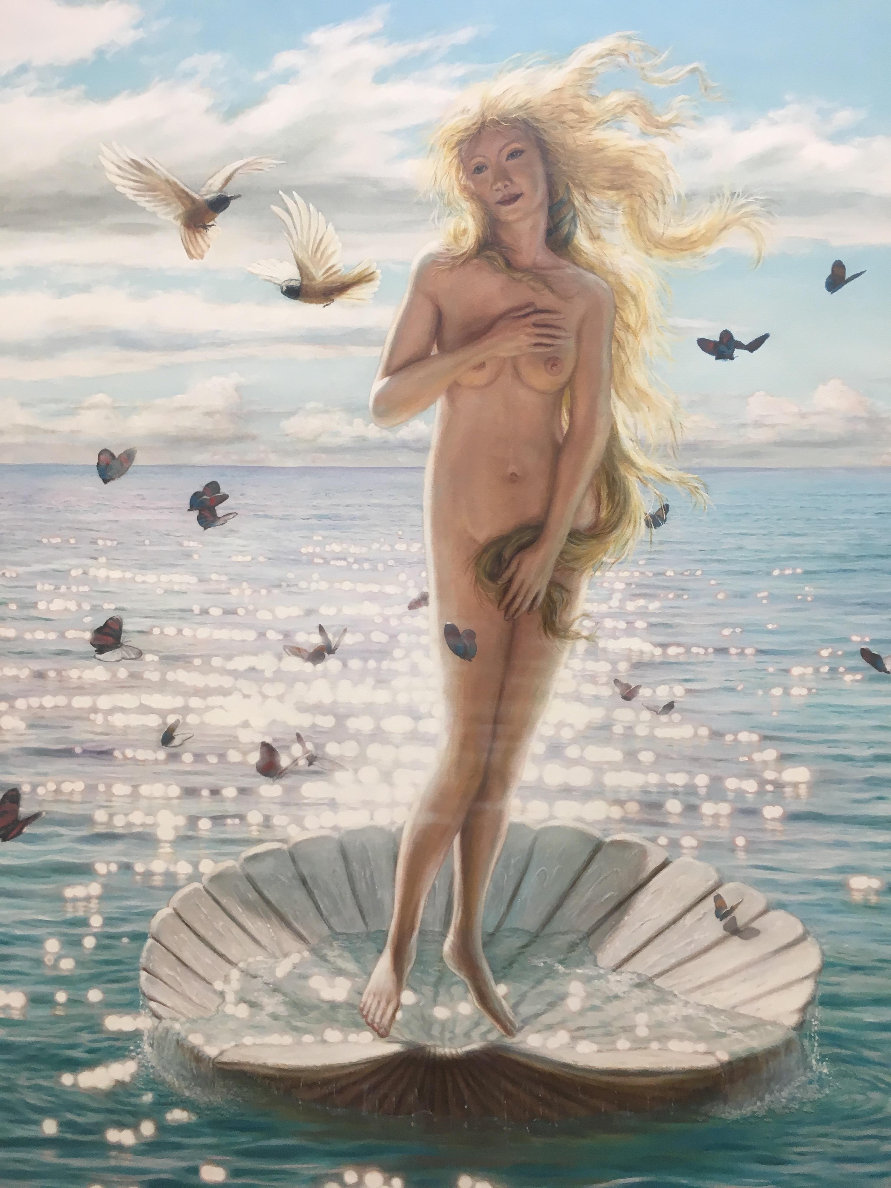 David Ruhe Figurative Painting – Venus Rising Nude