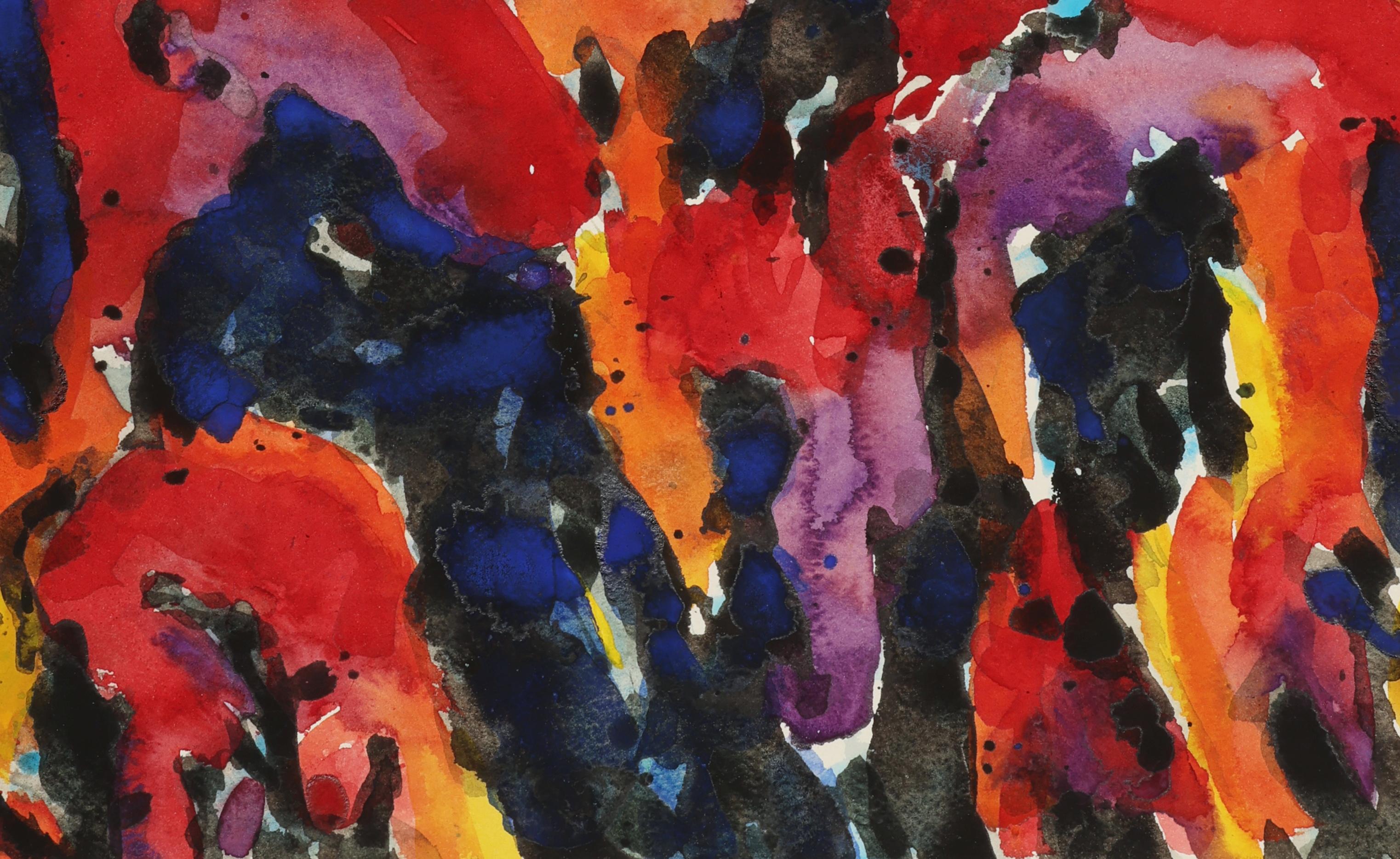 Abstract Watercolor Painting, 'Design for Land', C. 1997 by David Ruth For Sale 1