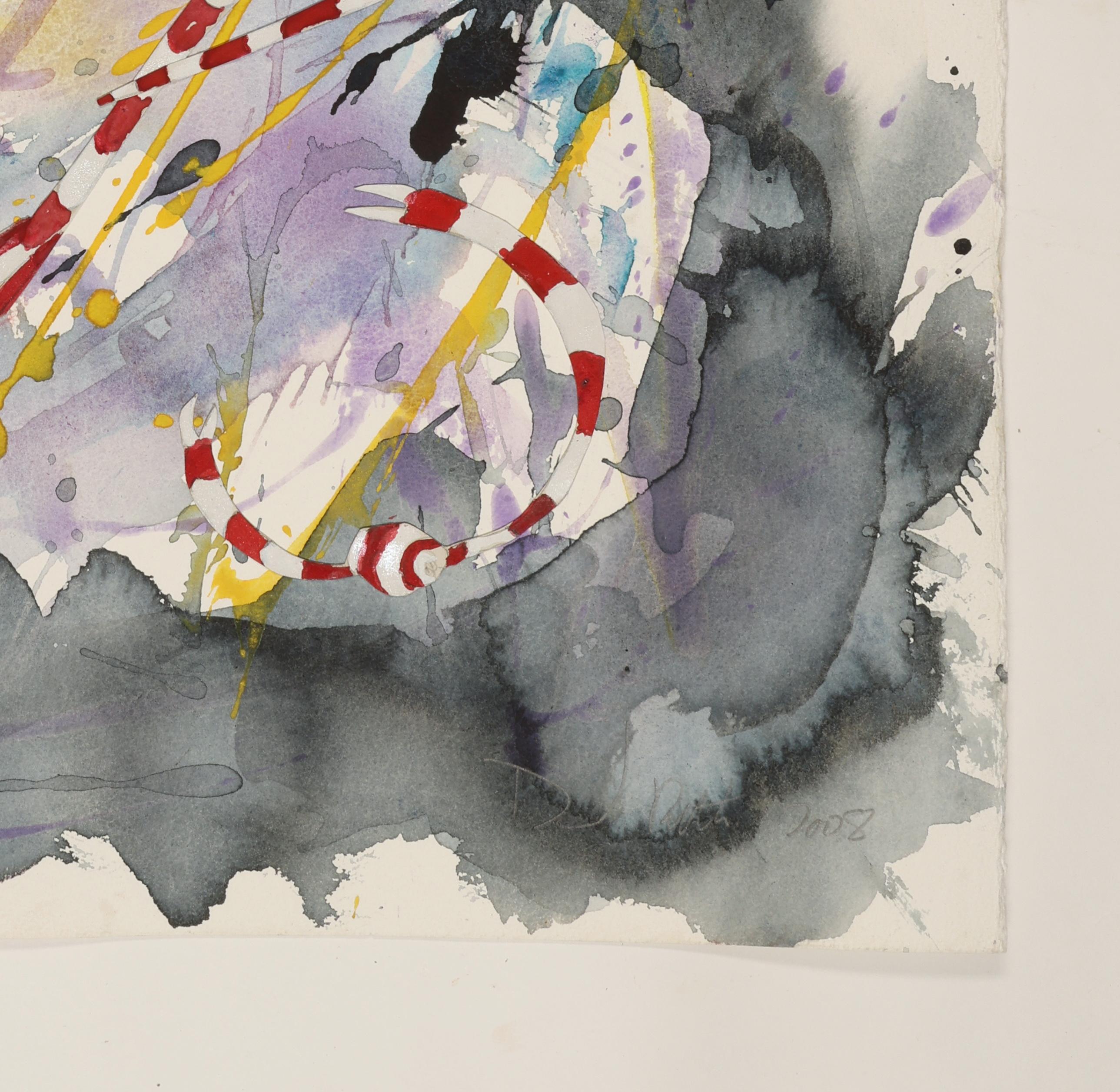 Abstraktes Aquarellgemälde, „Design for Sculpture“, 2008 von David Ruth im Angebot 2
