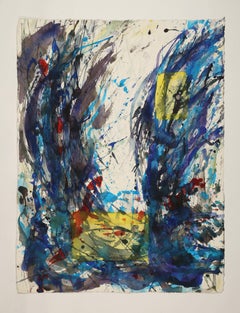 Abstract Watercolor Painting, 'Design for Sculpture', C. 1995 by David Ruth