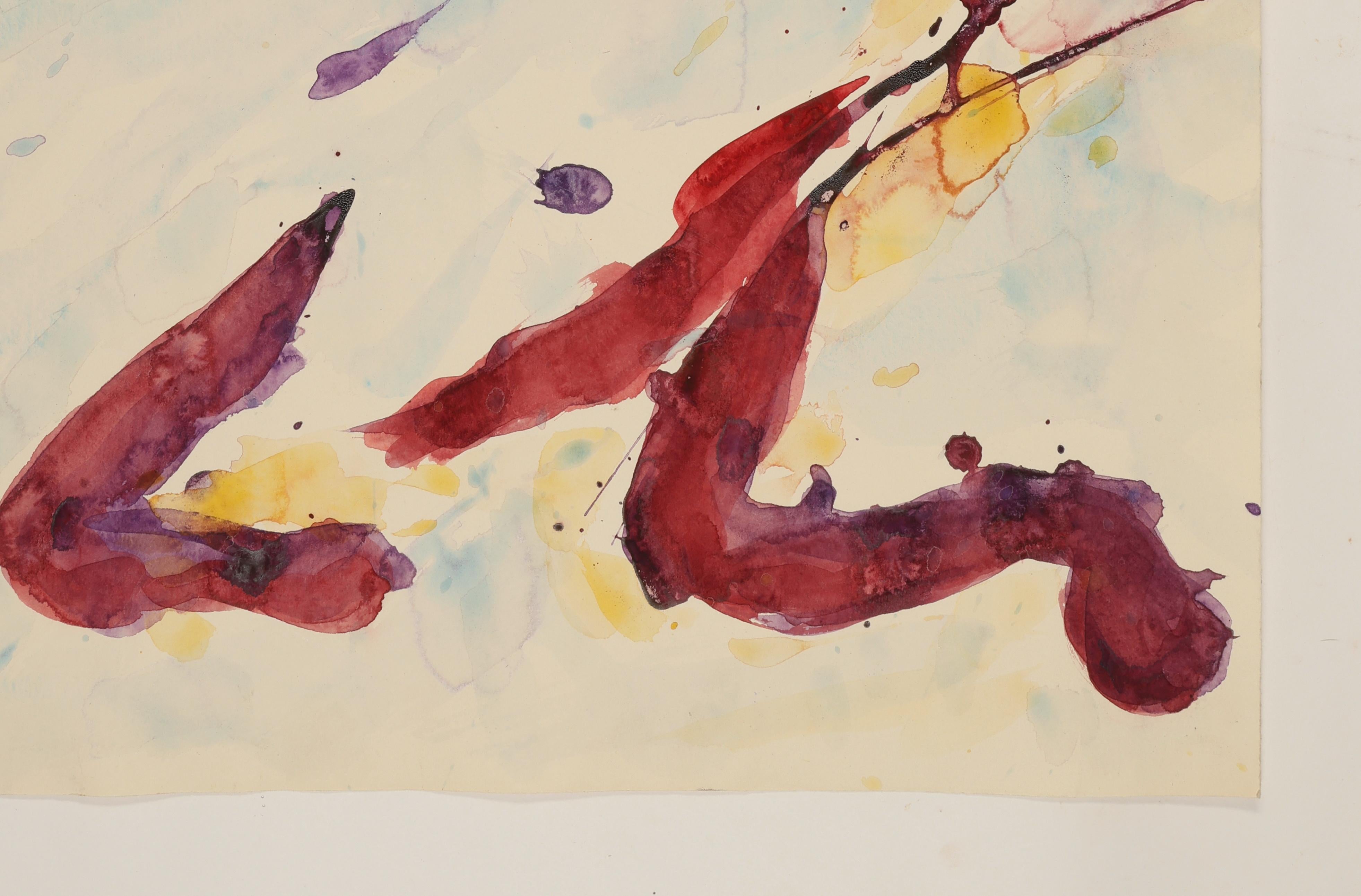 Abstract Watercolor Painting, 'Design for Sculpture', C. 2000 by David Ruth For Sale 1