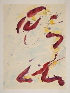 Abstract Watercolor Painting, 'Design for Sculpture', C. 2000 by David Ruth