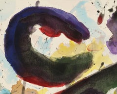 Pintura abstracta en acuarela, "Diseño para el Space", C. 1998 por David Ruth