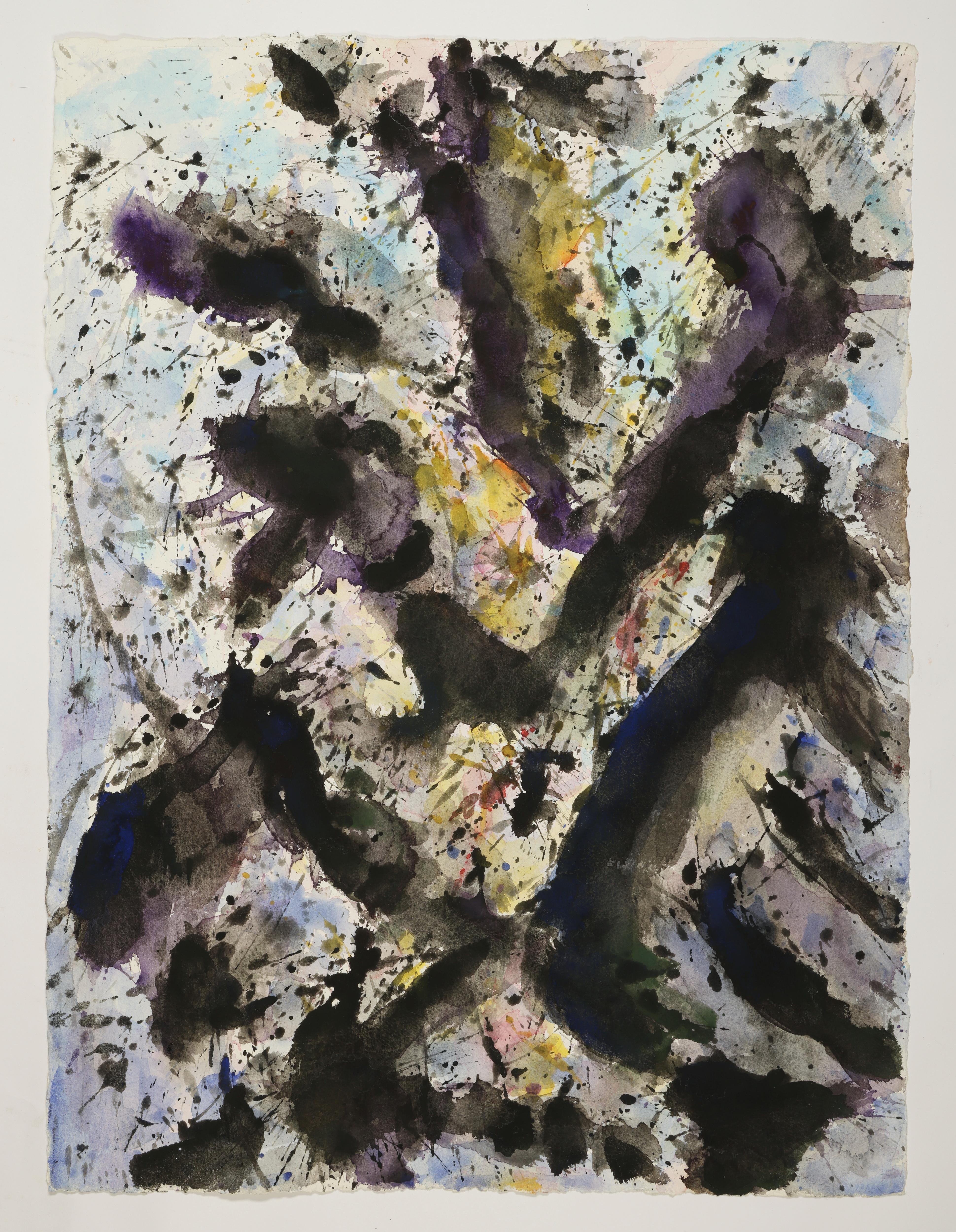 Abstract Watercolor Painting, 'Design for Space', C. 1998 by David Ruth
