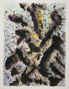 Retro Abstract Watercolor Painting, 'Design for Space', C. 1998 by David Ruth