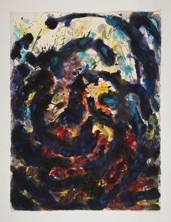 Peinture à l'aquarelle abstraite Fire Series, vers 1996 par David Ruth