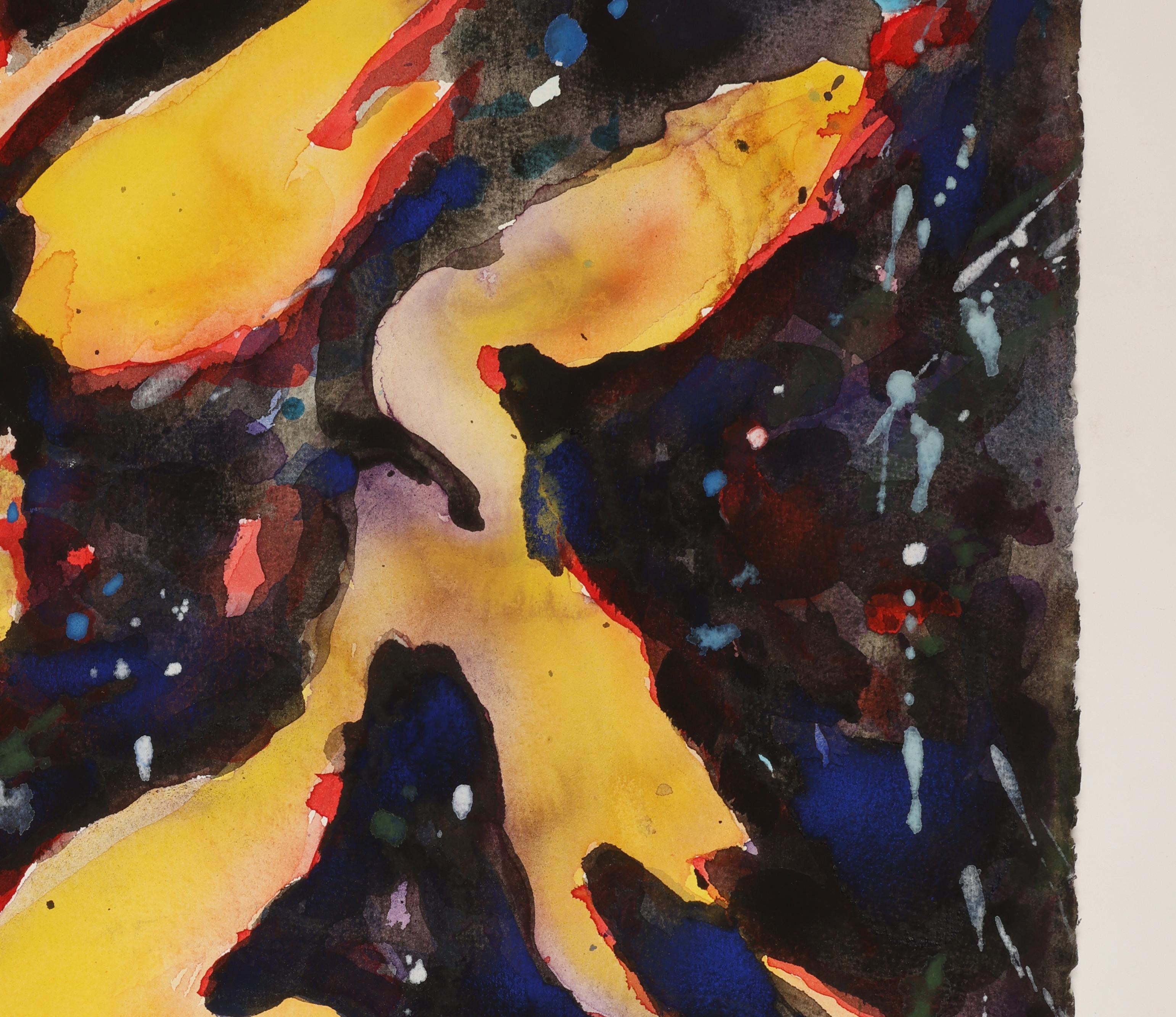 Abstraktes Aquarellgemälde, „Fire Spirit“, 1992, von David Ruth im Angebot 1