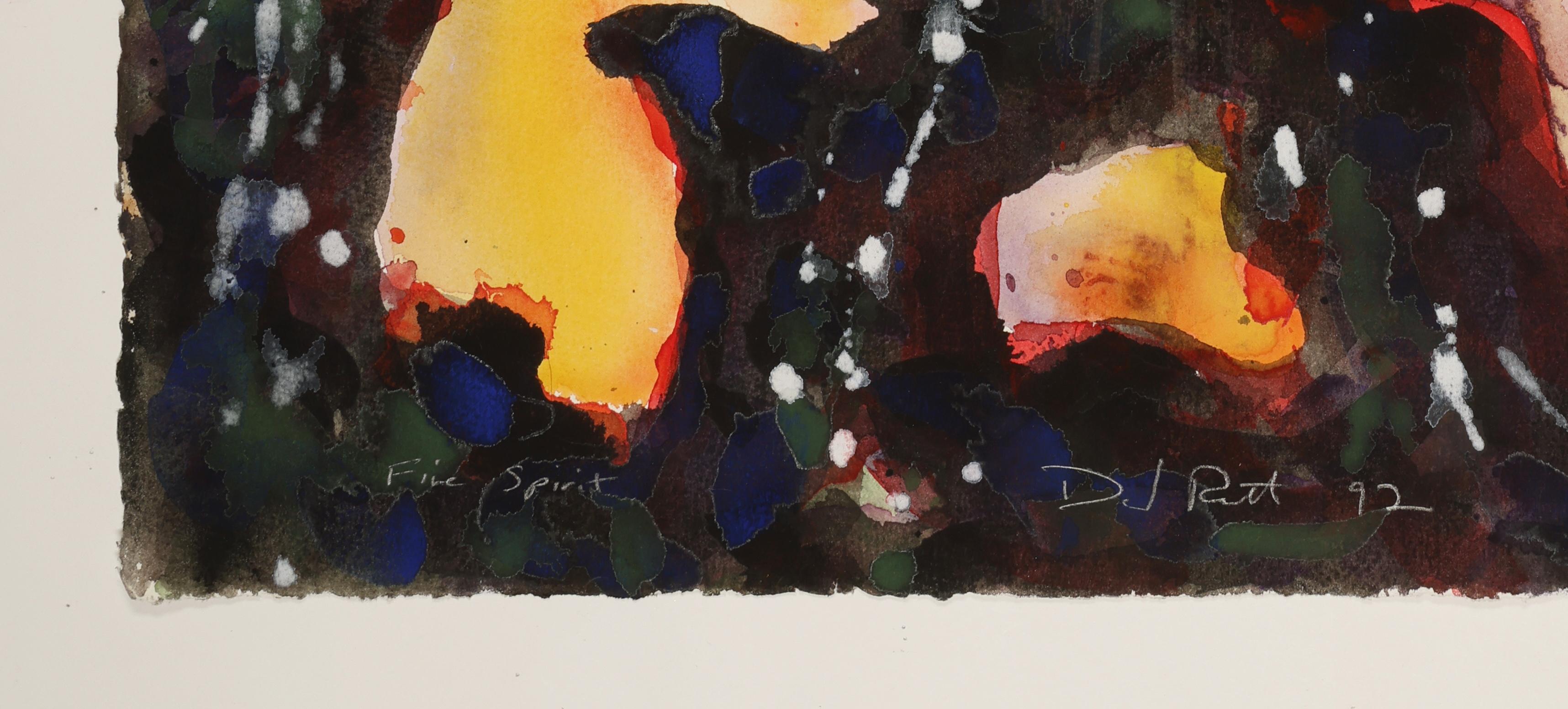 Abstraktes Aquarellgemälde, „Fire Spirit“, 1992, von David Ruth im Angebot 2