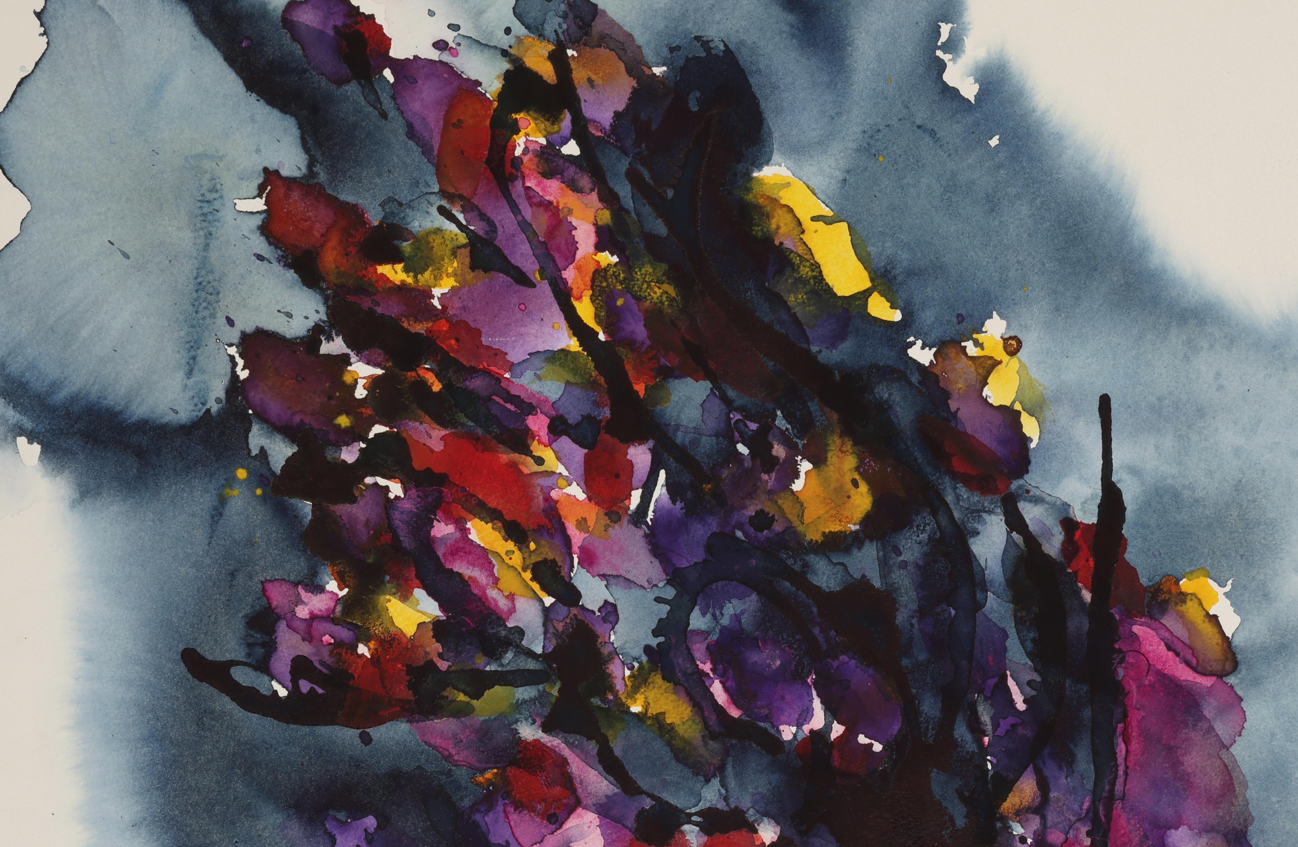 Abstract Watercolor Painting, 'Thoughts About The World Underwater' For Sale 1