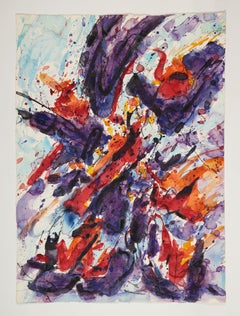 Contemporary Watercolor Painting, 'Design for Sculpture', C. 2000 by David Ruth