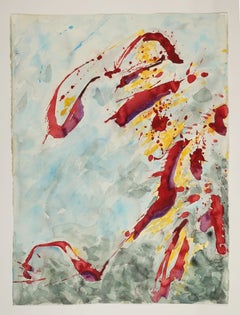 Contemporary Watercolor Painting, 'Design for Sculpture', C. 2000 by David Ruth