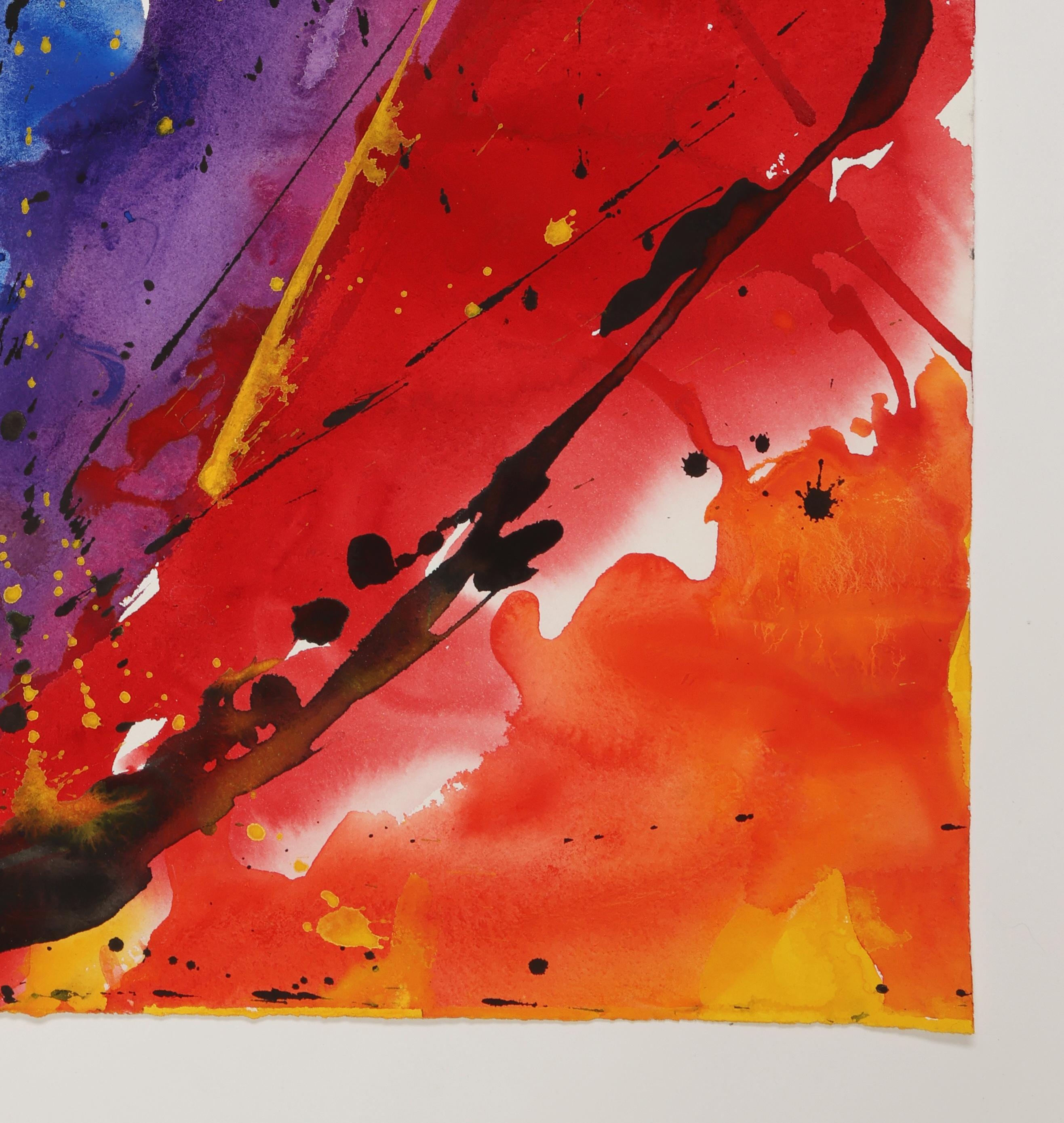 Contemporary Watercolor Painting, 'Fire Series', C. 1998 by David Ruth For Sale 3