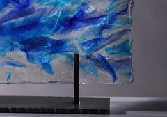 Escultura abstracta de vidrio colado, "Ahe", 2004 de David Ruth