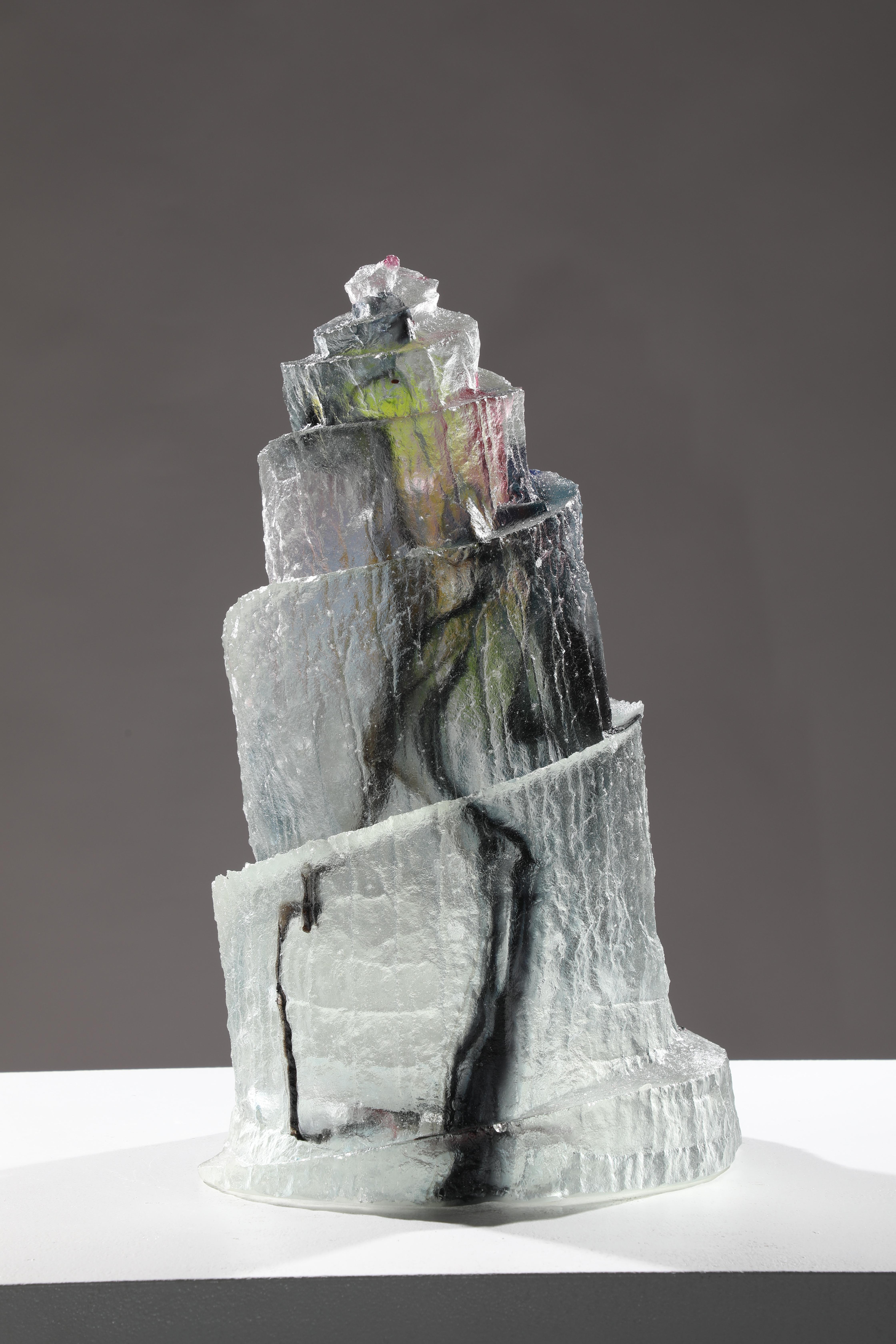 Abstract Cast Glass Sculpture, 'Al Okab', 1993 by David Ruth For Sale 1