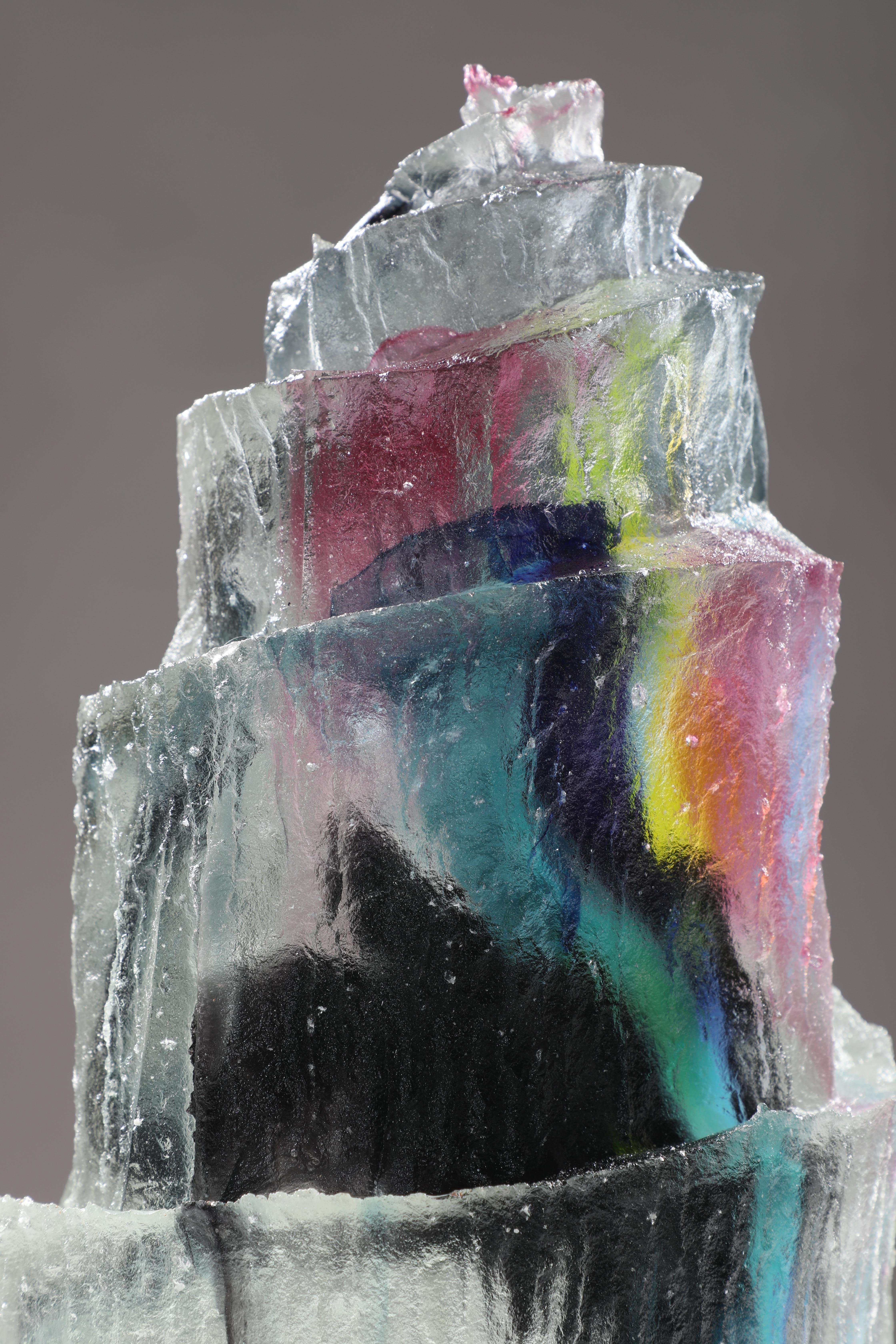 Abstract Cast Glass Sculpture, 'Al Okab', 1993 by David Ruth For Sale 2