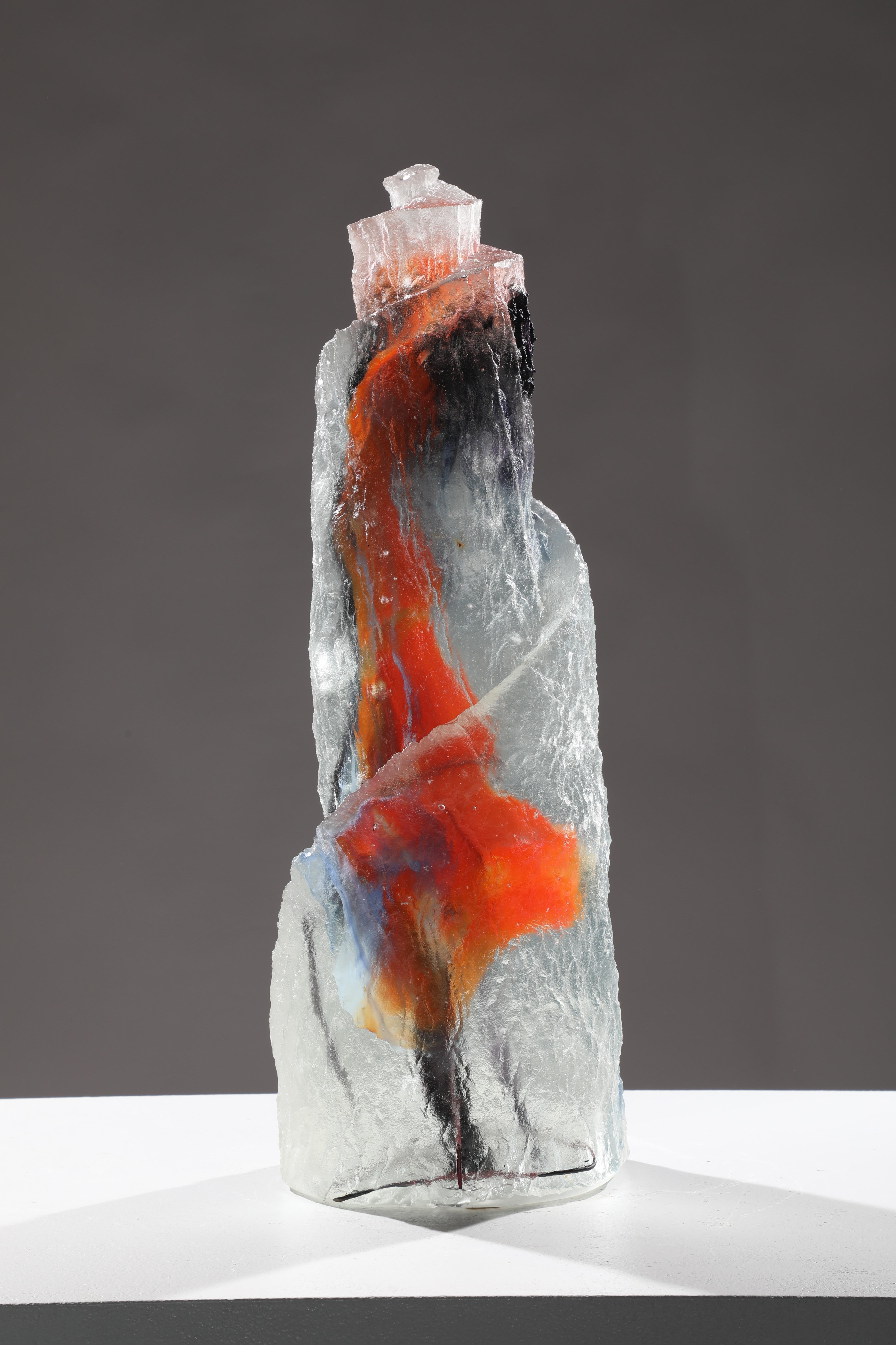 Sculpture abstraite en verre coulé, « Al Safi », 1993 de David Ruth