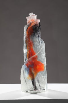 Abstract Cast Glass Sculpture, 'Al Safi', 1993 by David Ruth