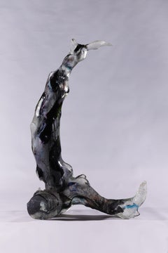 Vintage Abstract Cast Glass Sculpture, 'Altair', 1993 by David Ruth