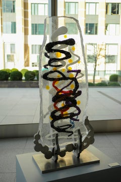 Scultura astratta in vetro fuso, 'Anturan', 2008 di David Ruth