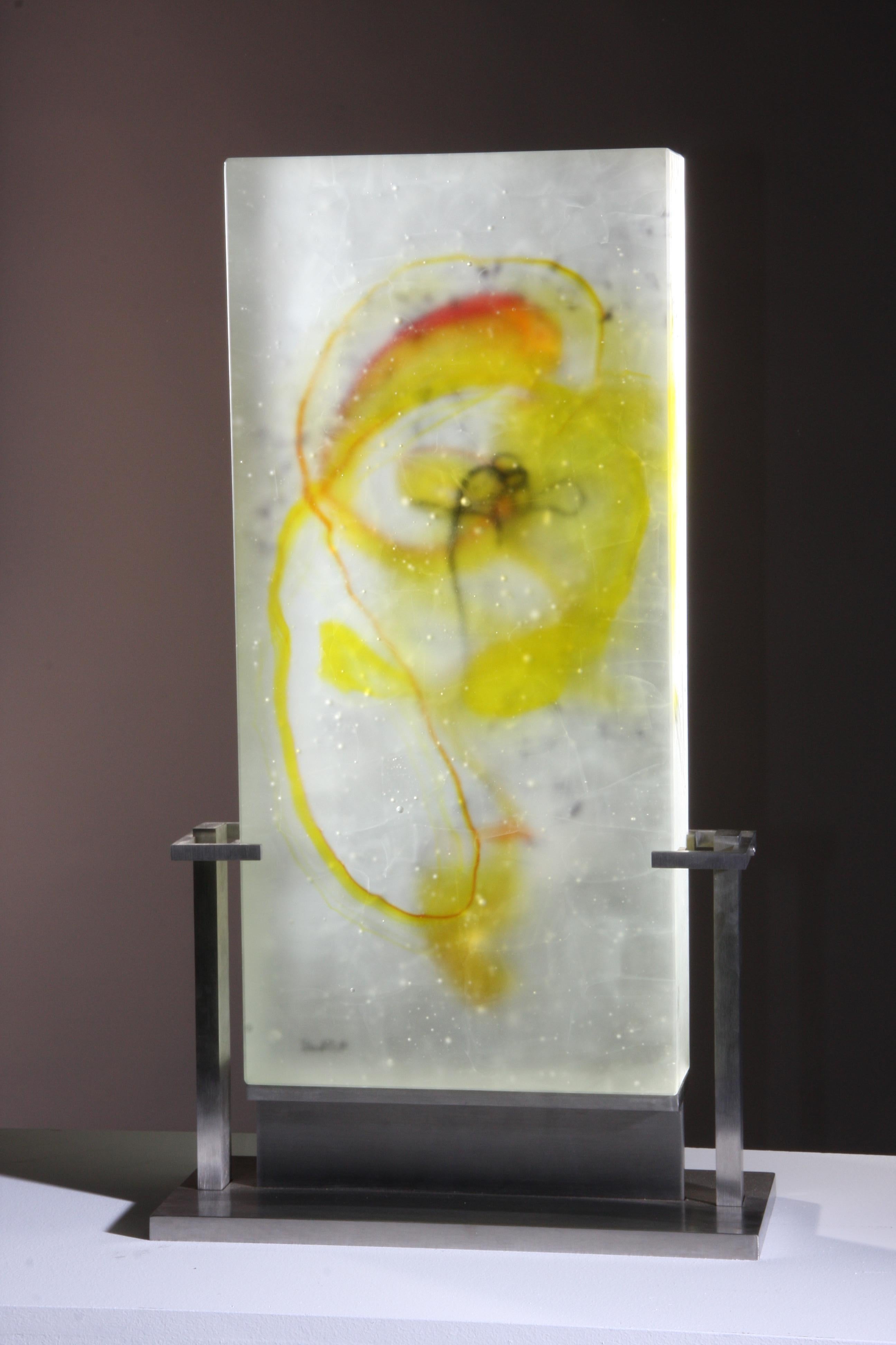 Abstract Cast Glass Sculpture, 'Dar Zubi', 2008 by David Ruth