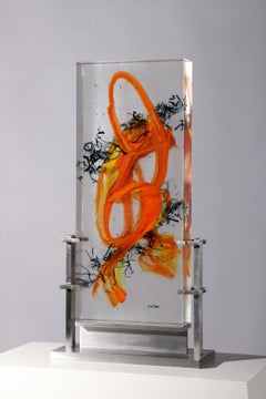 Abstract Cast Glass Sculpture, 'Gaji', 2006 by David Ruth