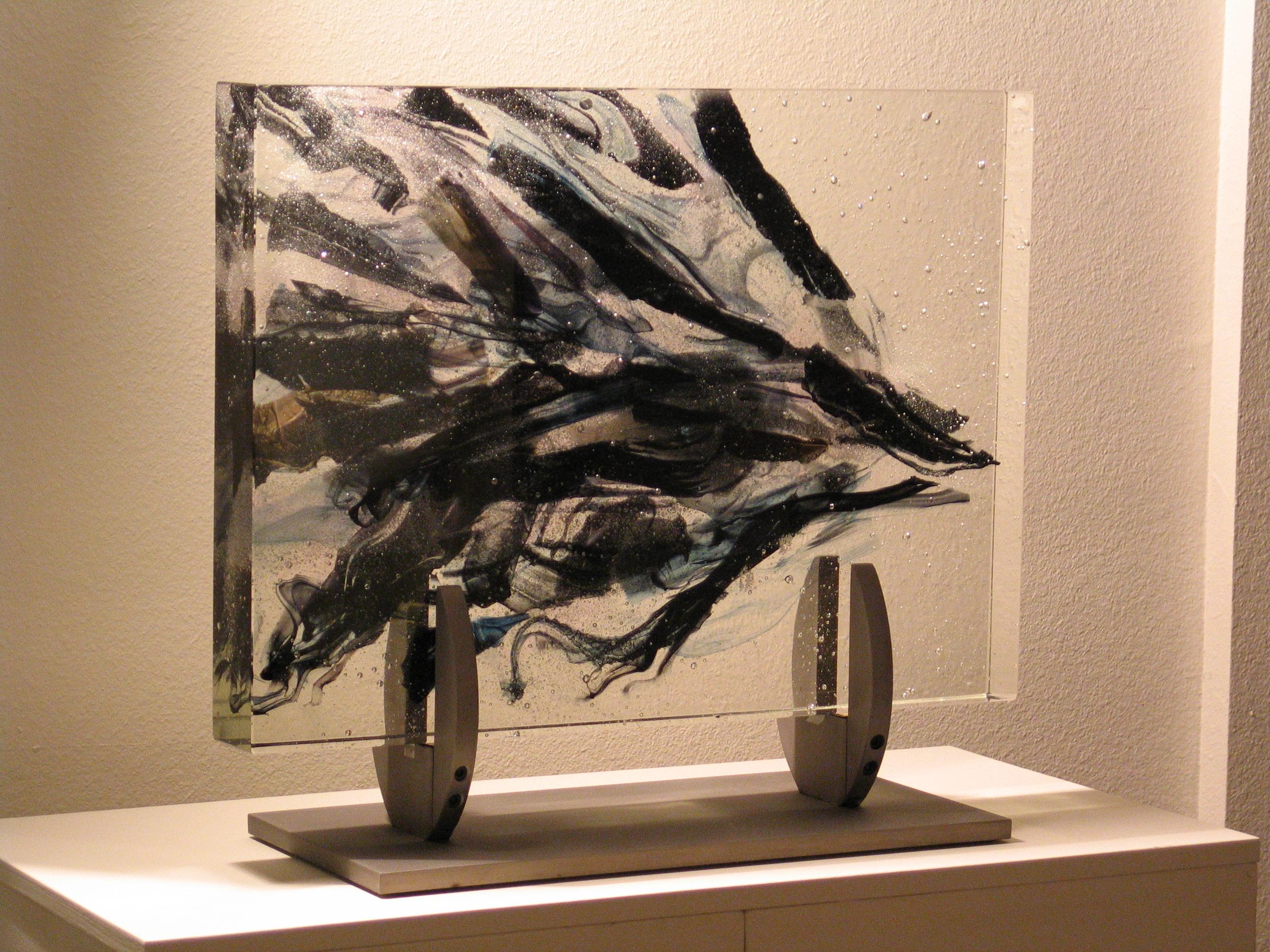 Abstract Cast Glass Sculpture, 'Haumi', 2004 by David Ruth For Sale 1