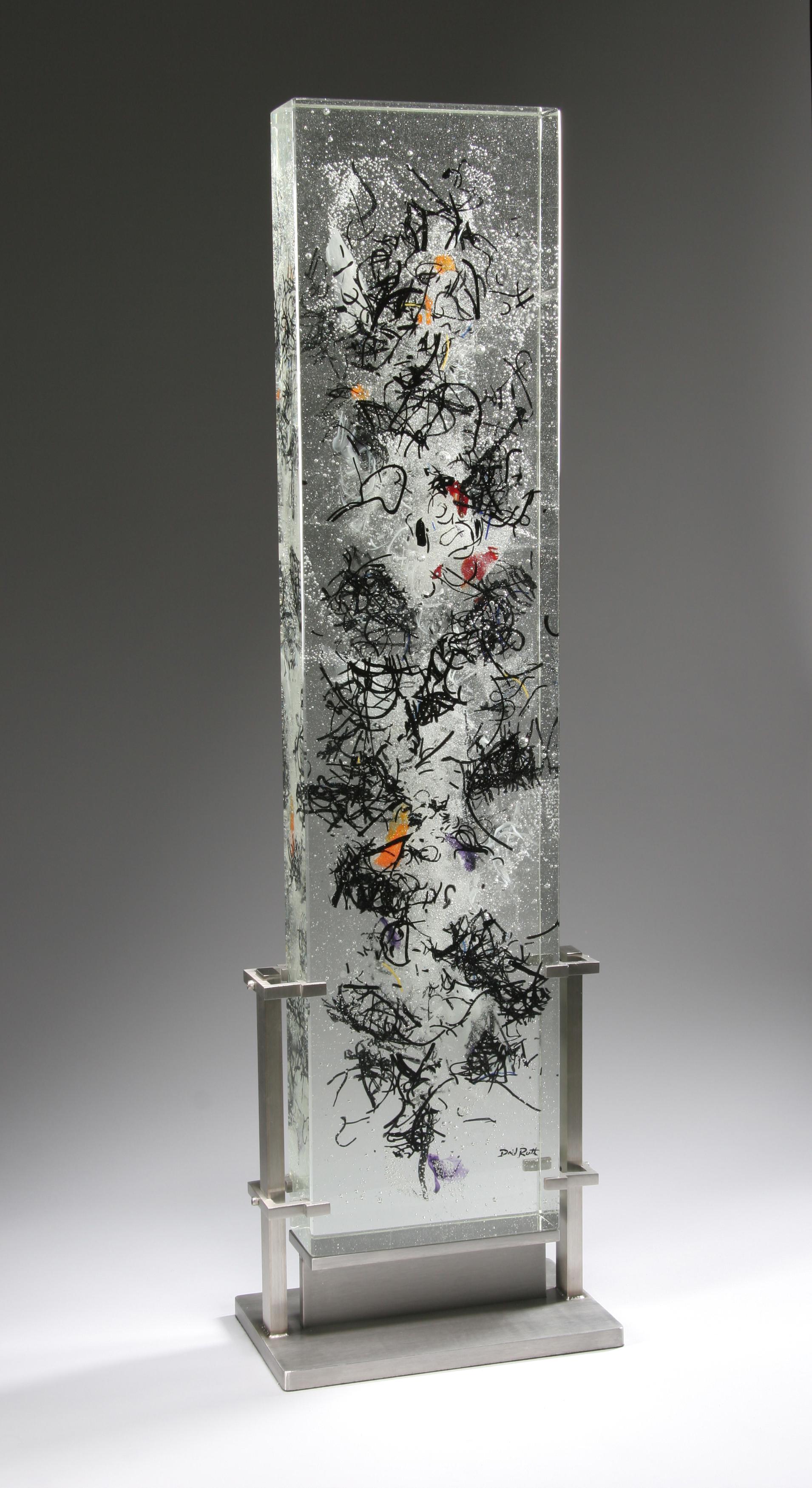 Sculpture abstraite en verre coulé abstrait, Holonga, 2005 par David Ruth