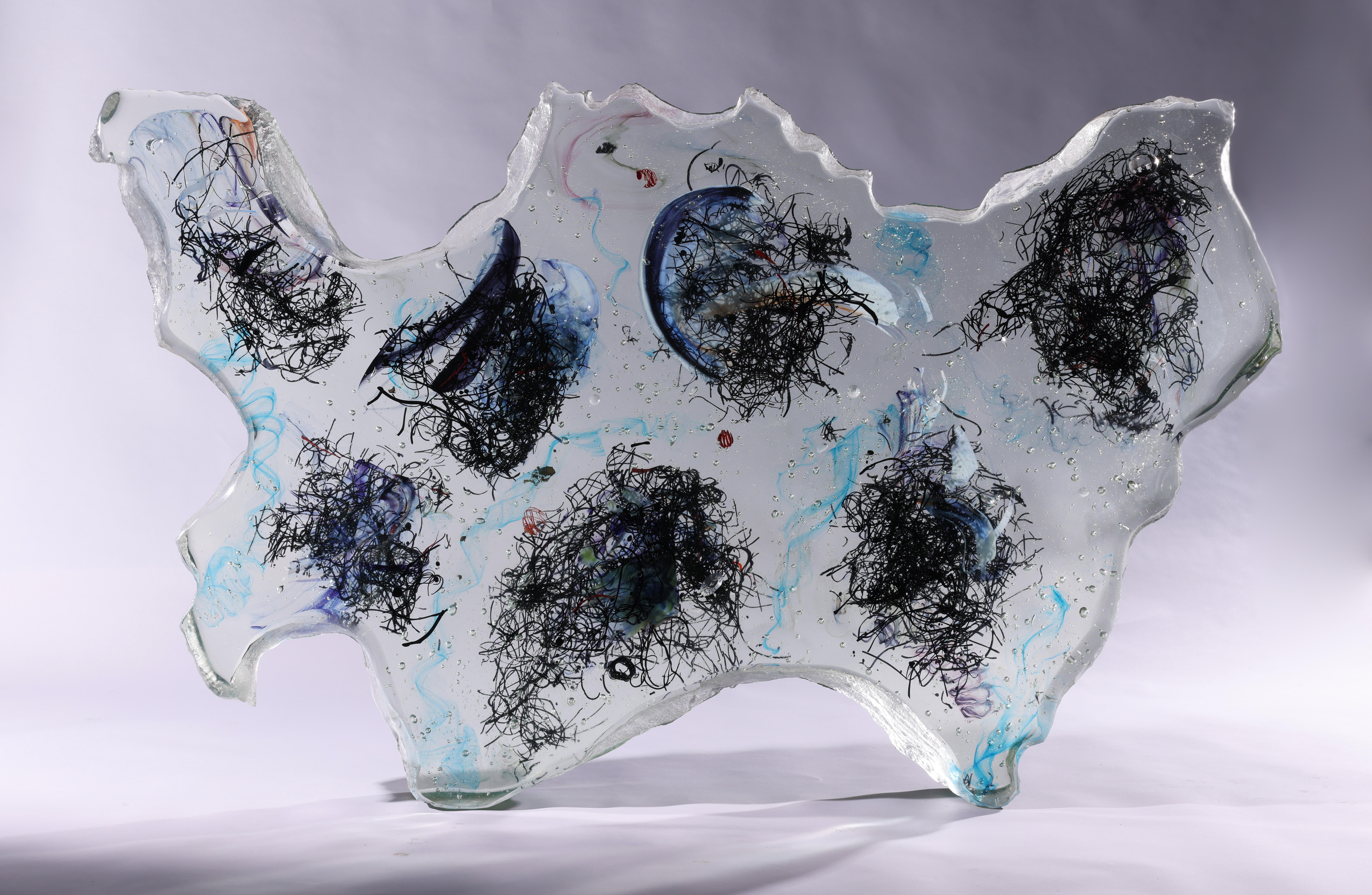 Abstract Cast Glass Sculpture, 'Lekhoo Beshalom', 1991 by David Ruth