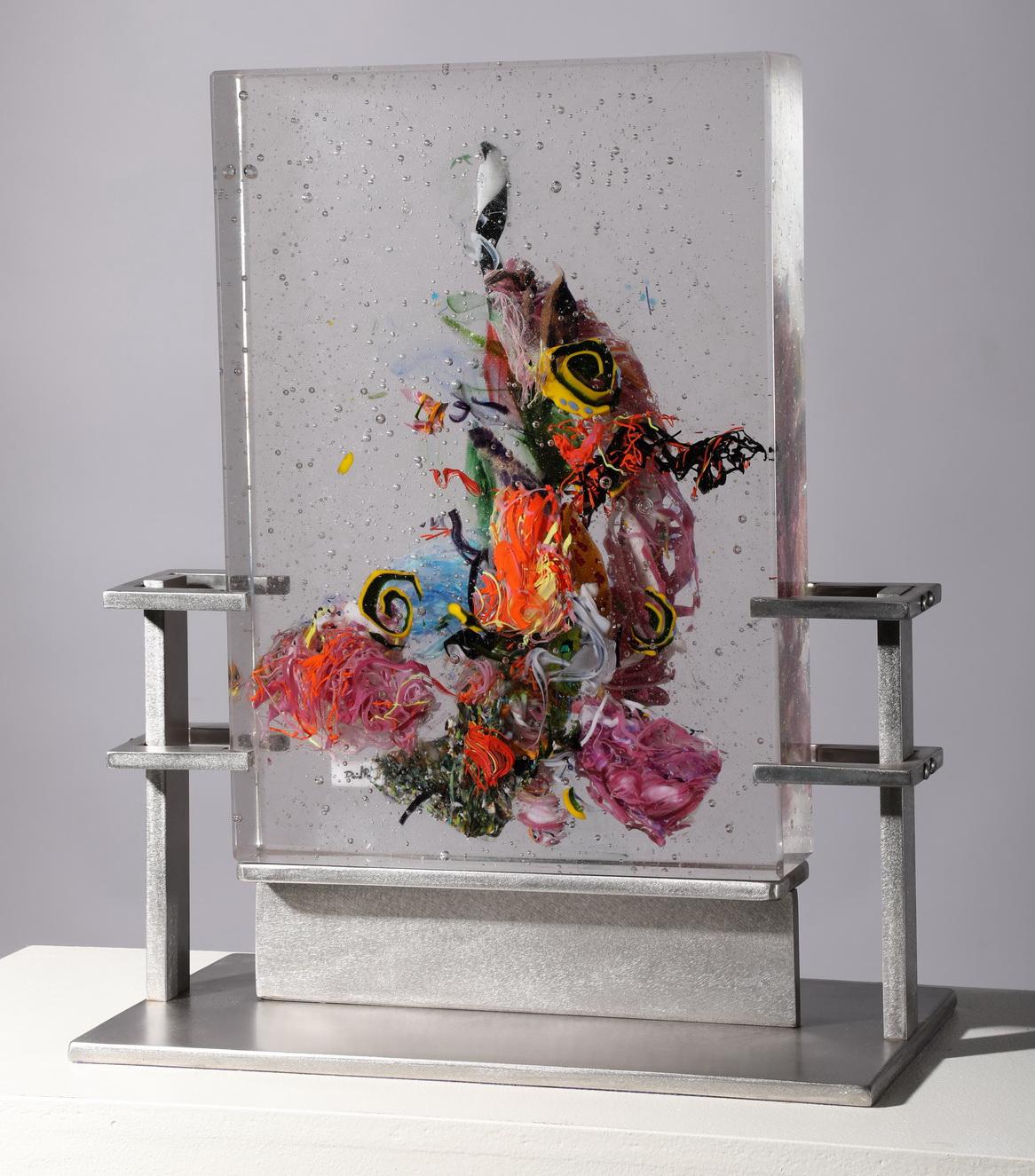 Abstract Cast Glass Sculpture, 'Maina', 2013 by David Ruth