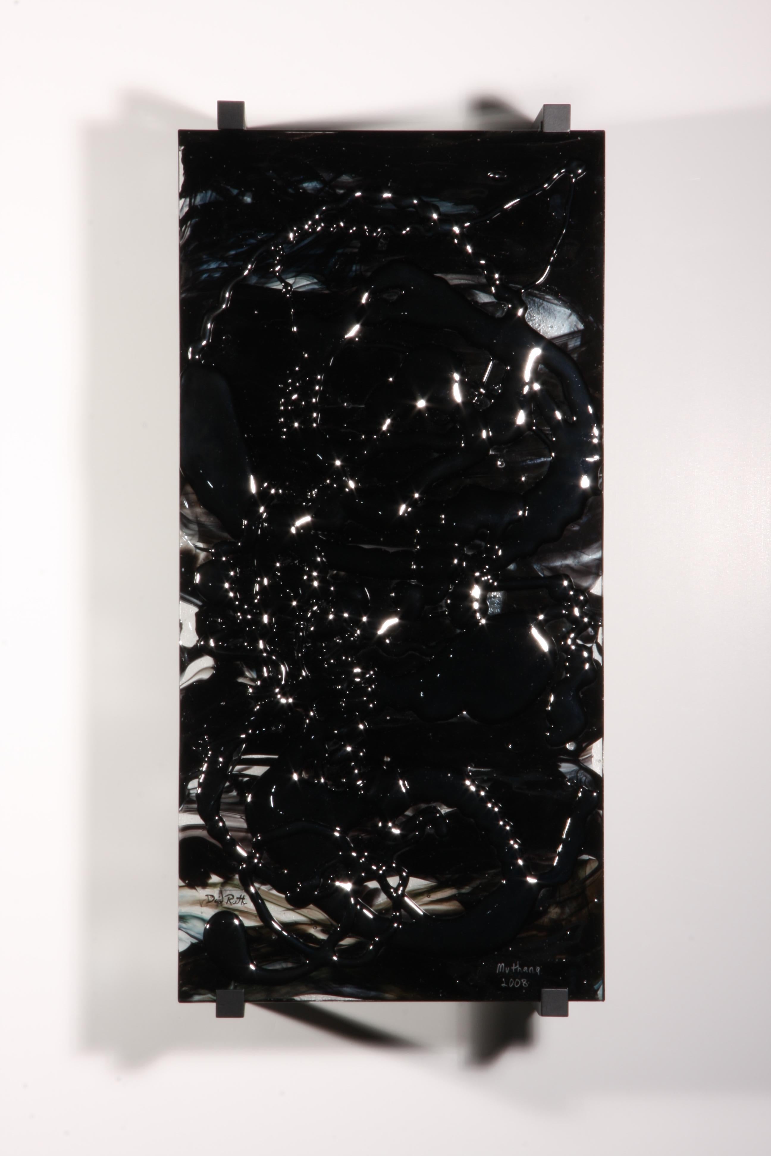 Escultura abstracta de vidrio colado, "Muthana", 2008 de David Ruth