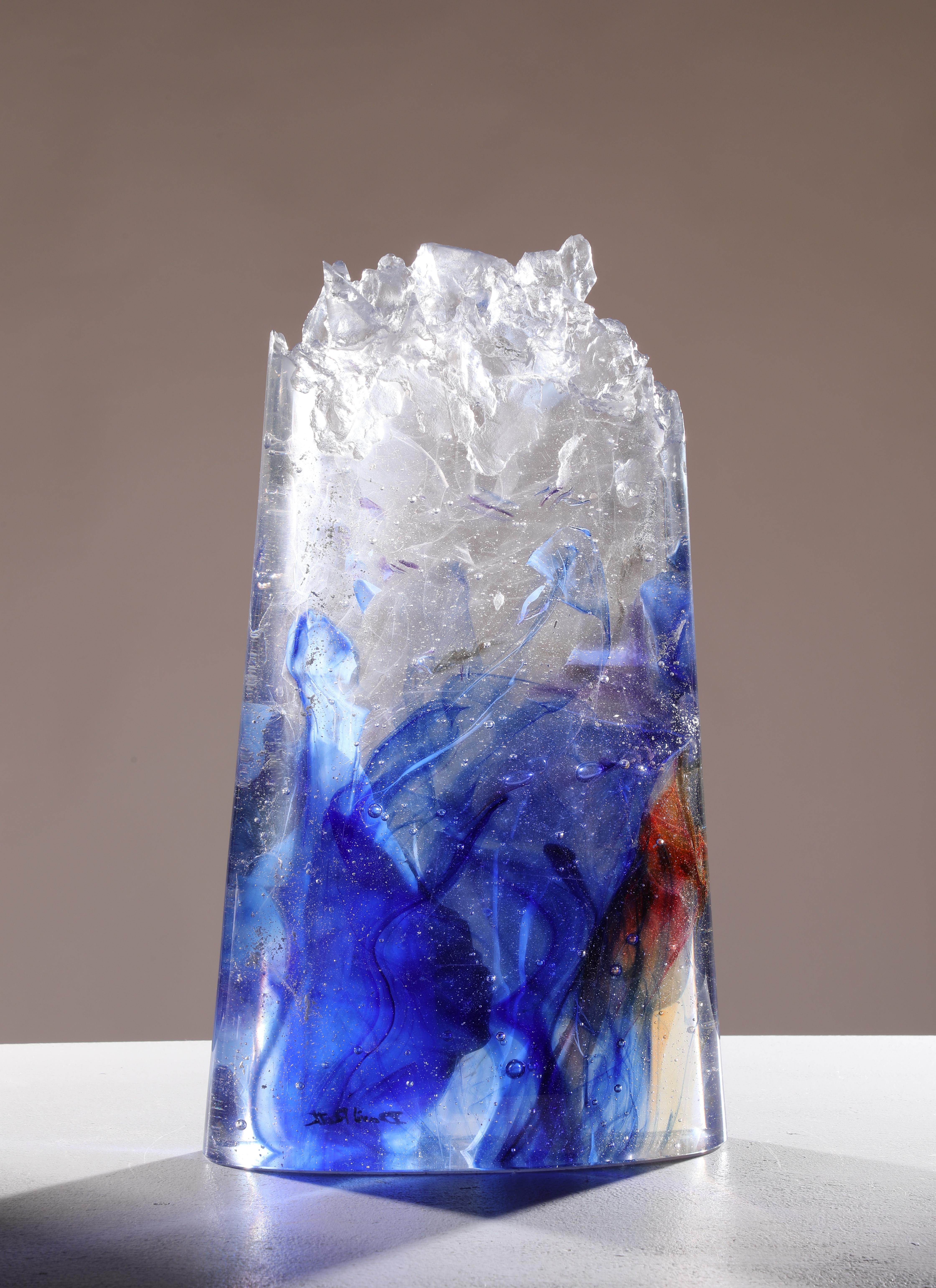 Abstract Cast Glass Sculpture, 'Rano Kau', 2014 by David Ruth For Sale 1