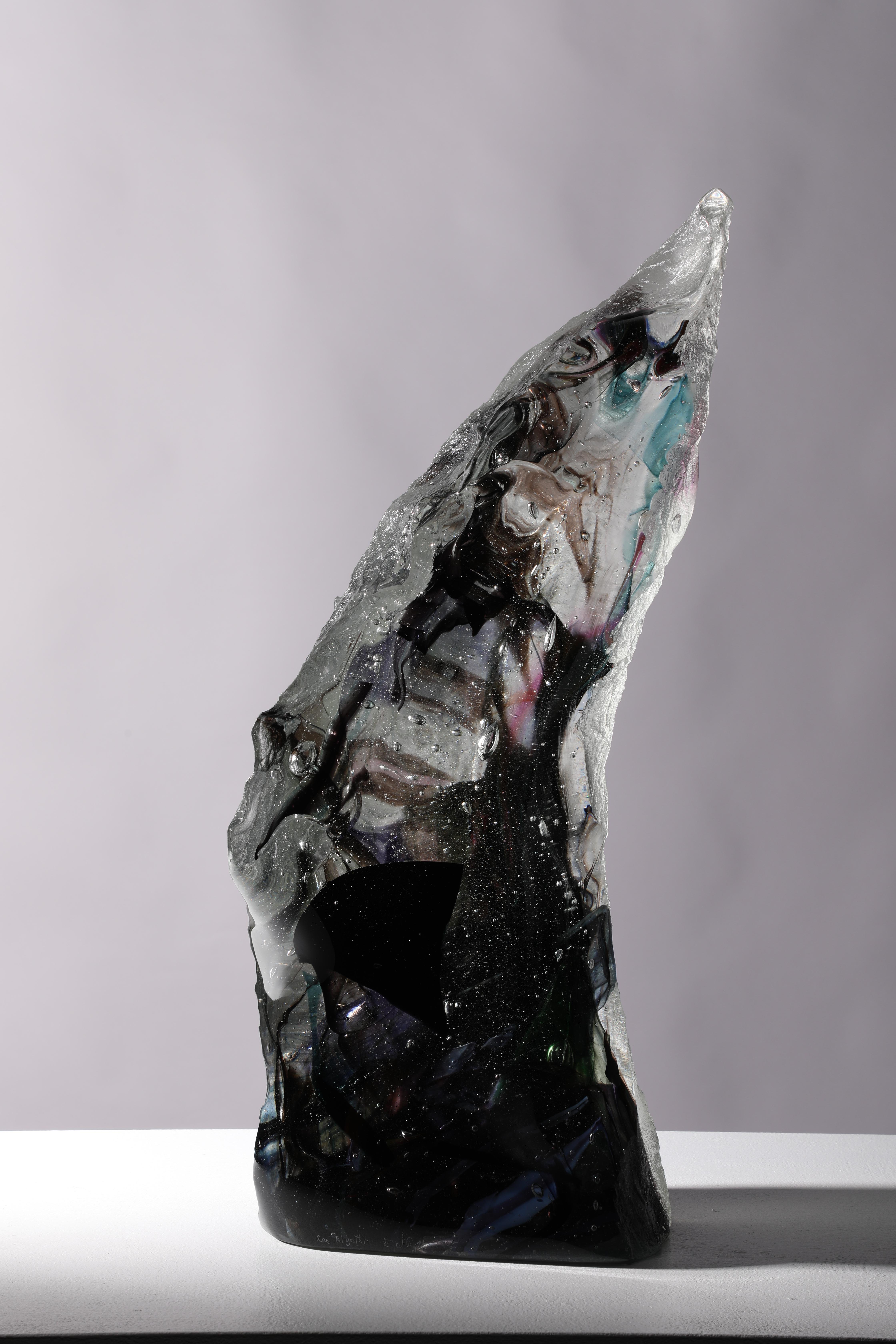 Abstrakte Skulptur aus Gussglas, „Ras Algethi“, 1995 von David Ruth