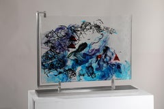 Sculpture abstraite en verre coulé, 'Tikei', 2013 de David Ruth
