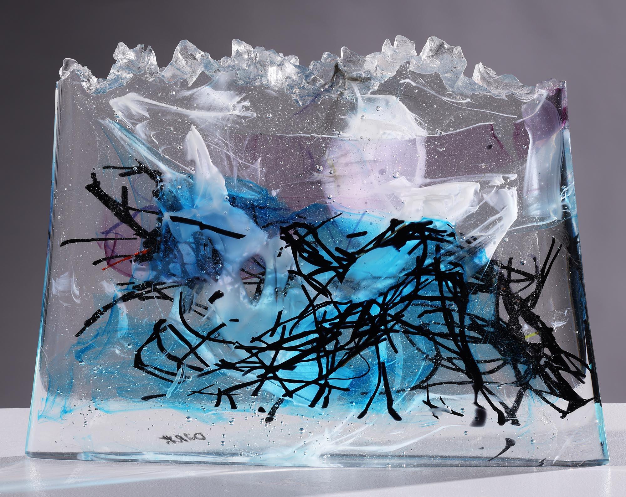 Sculpture abstraite en verre coulé, Upolu, 2023 de David Ruth en vente 2