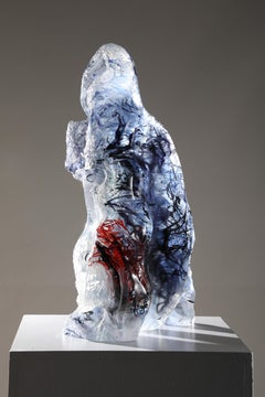 Abstract Cast Glass Sculpture, 'Waka Tupapku', 1996 by David Ruth