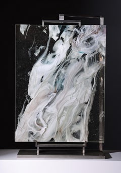 Sculpture contemporaine en verre coulé, " Étude de nuage #6 ", 2017 par David Ruth.