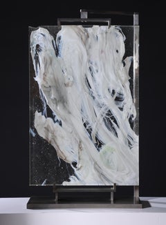 Sculpture contemporaine en verre coulé, " Étude de nuage #5 ", 2017 par David Ruth.