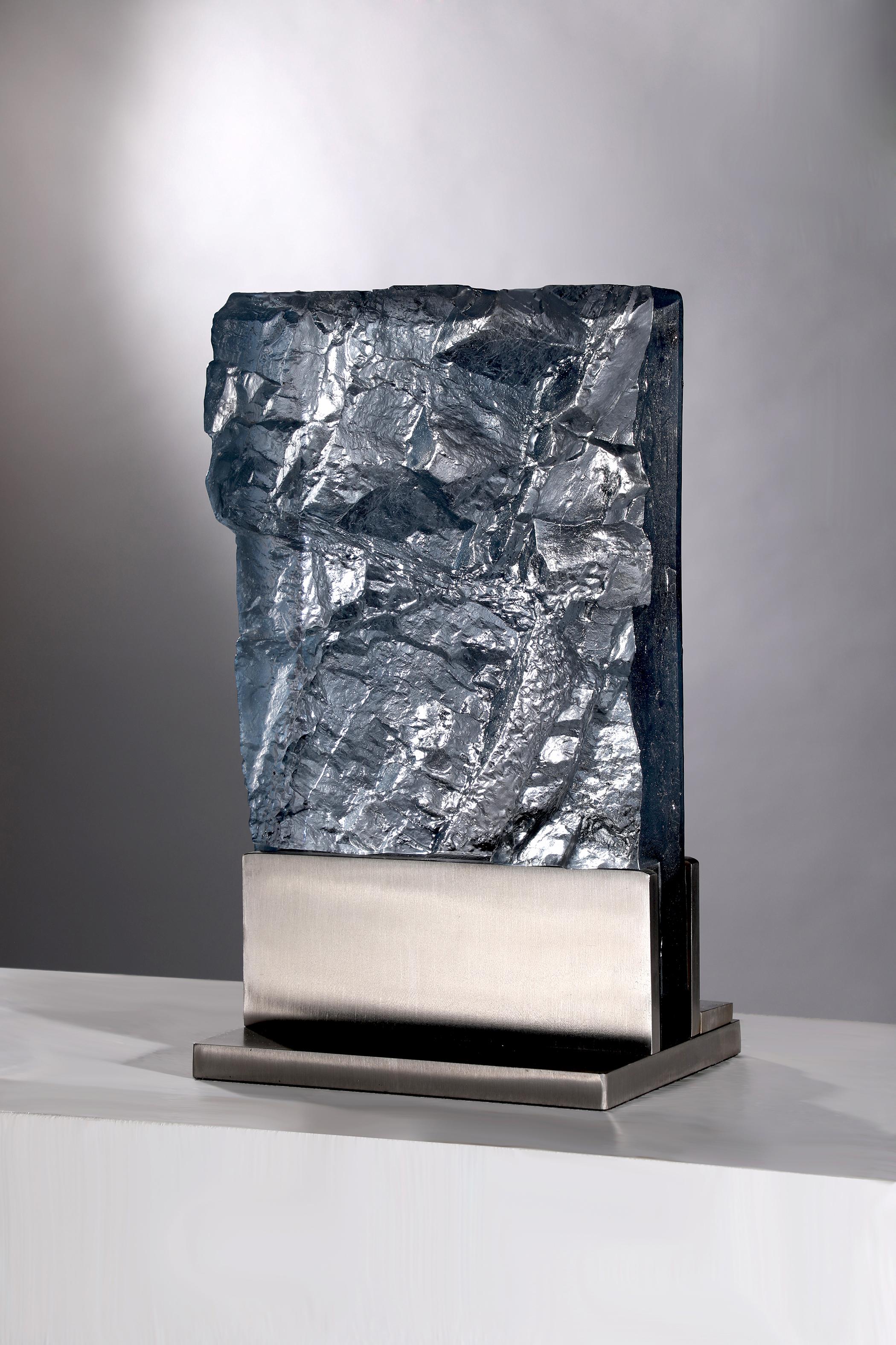 Sculpture contemporaine en verre coulé, " Geologic Editions #11 ", 2018 par David Ruth.