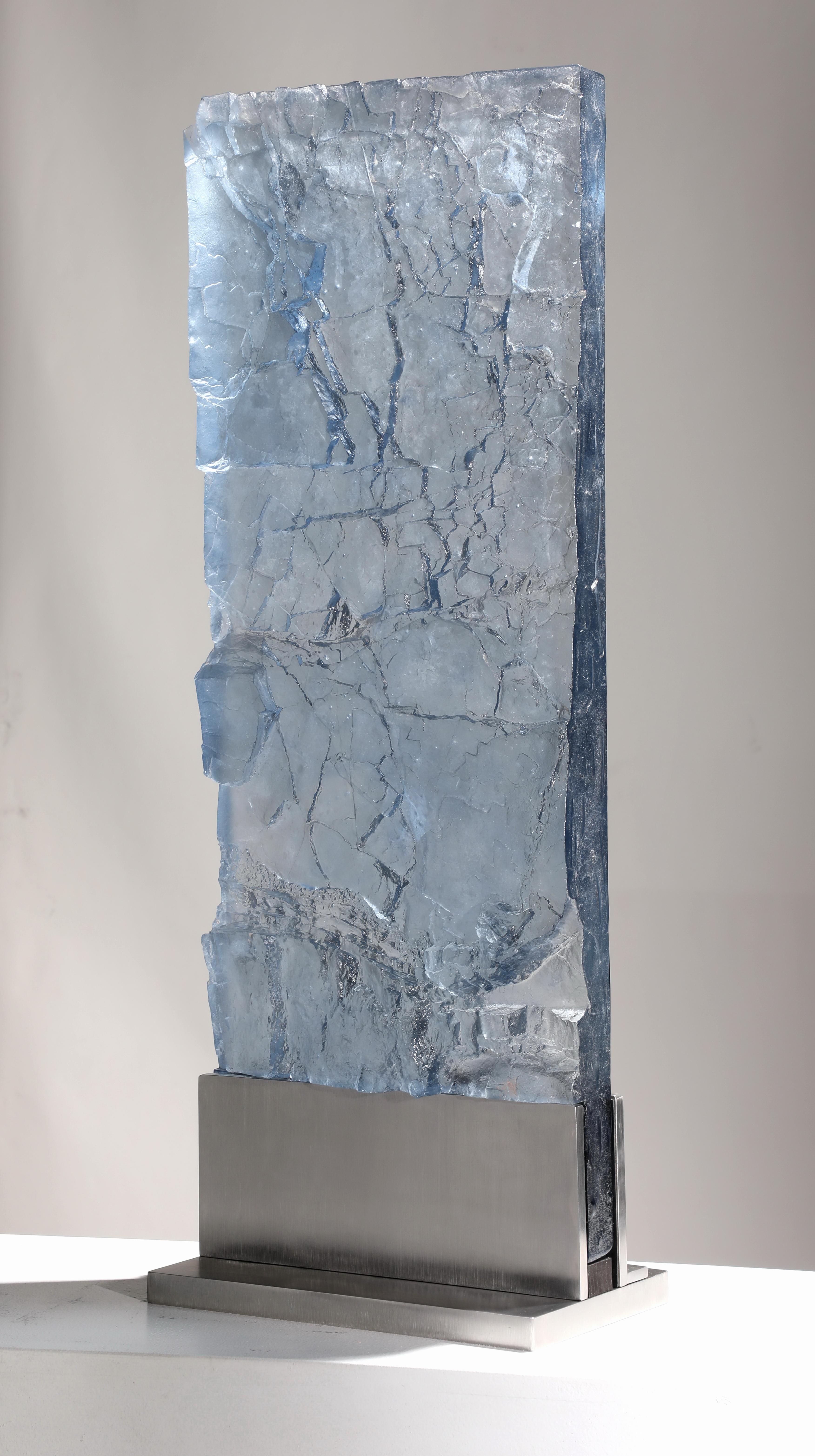 Escultura contemporánea de vidrio colado, "Geologic Editions nº 2, 2018 de David Ruth