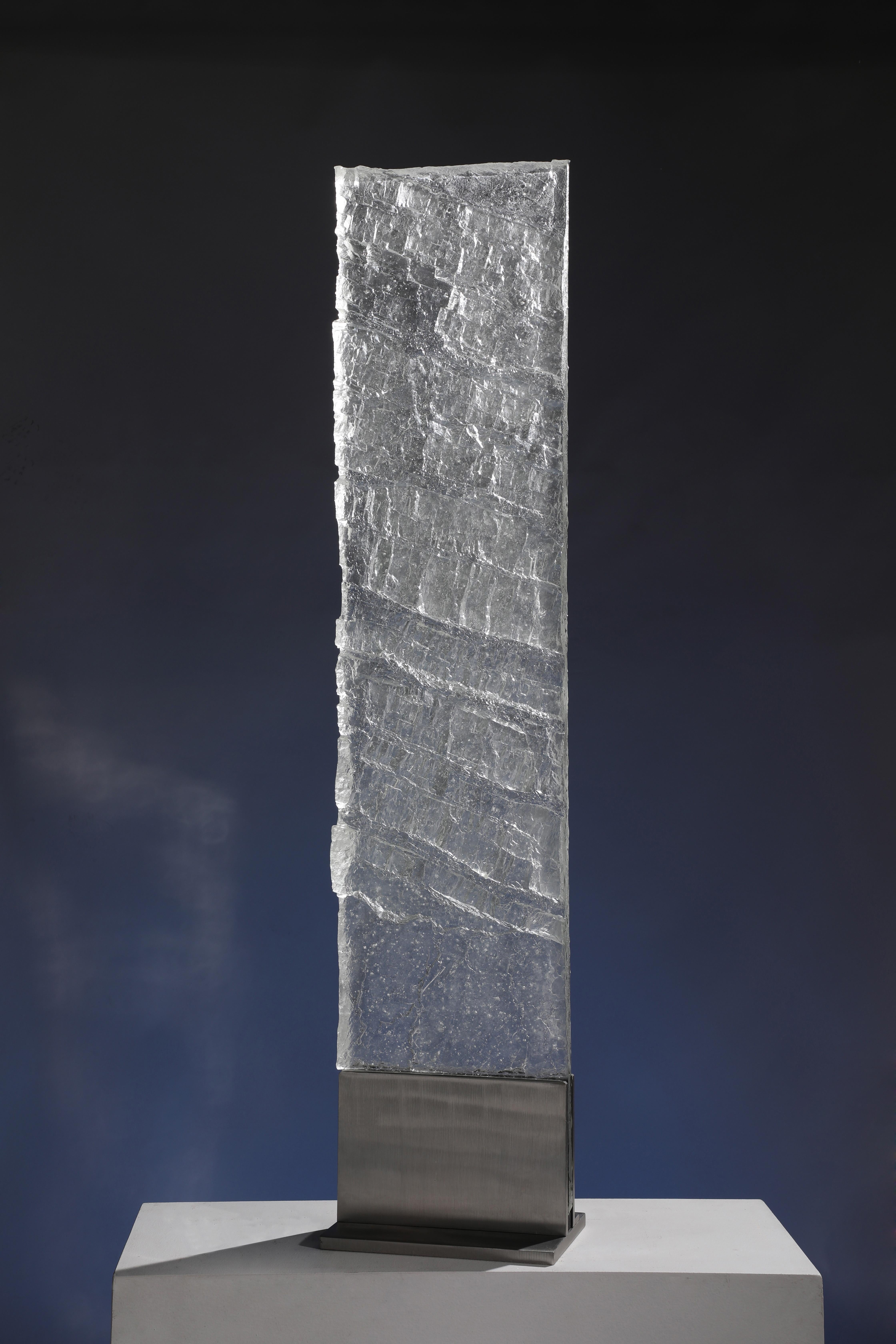 Sculpture contemporaine en verre coulé, " Geologic Editions #3 ", 2018 par David Ruth.