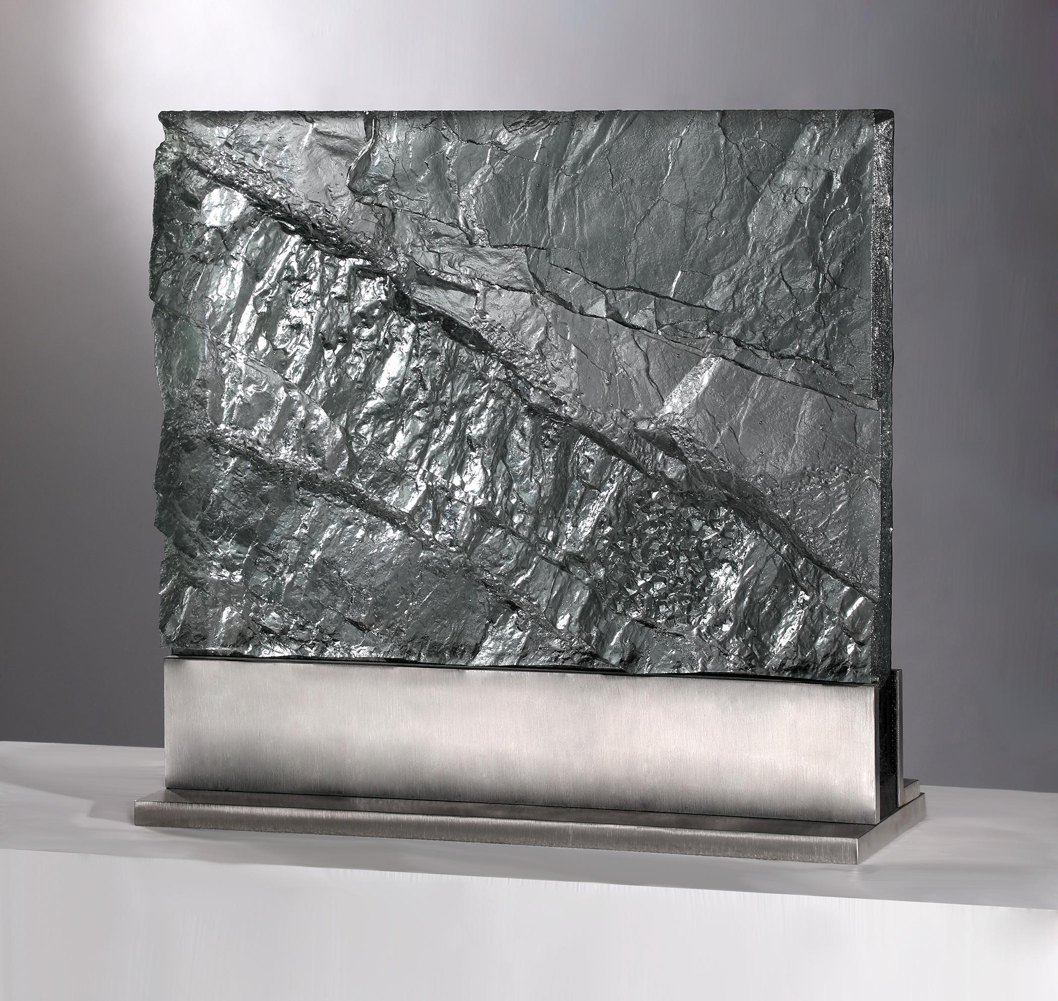 Escultura contemporánea de vidrio colado, "Ediciones geológicas nº 8", 2018 de David Ruth