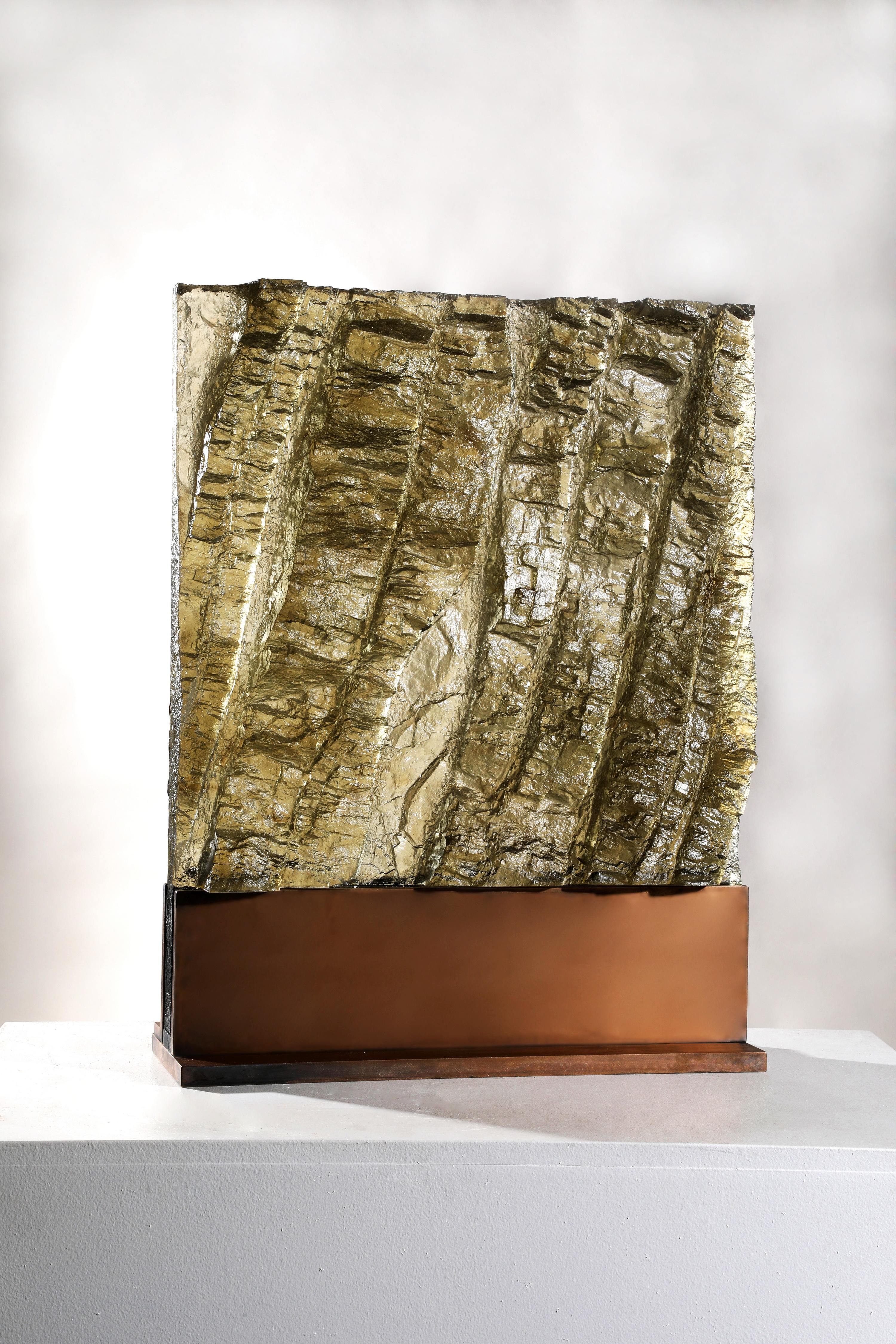 Sculpture contemporaine en verre coulé, « Éditions géologiques n° 9 », 2018 par David Ruth