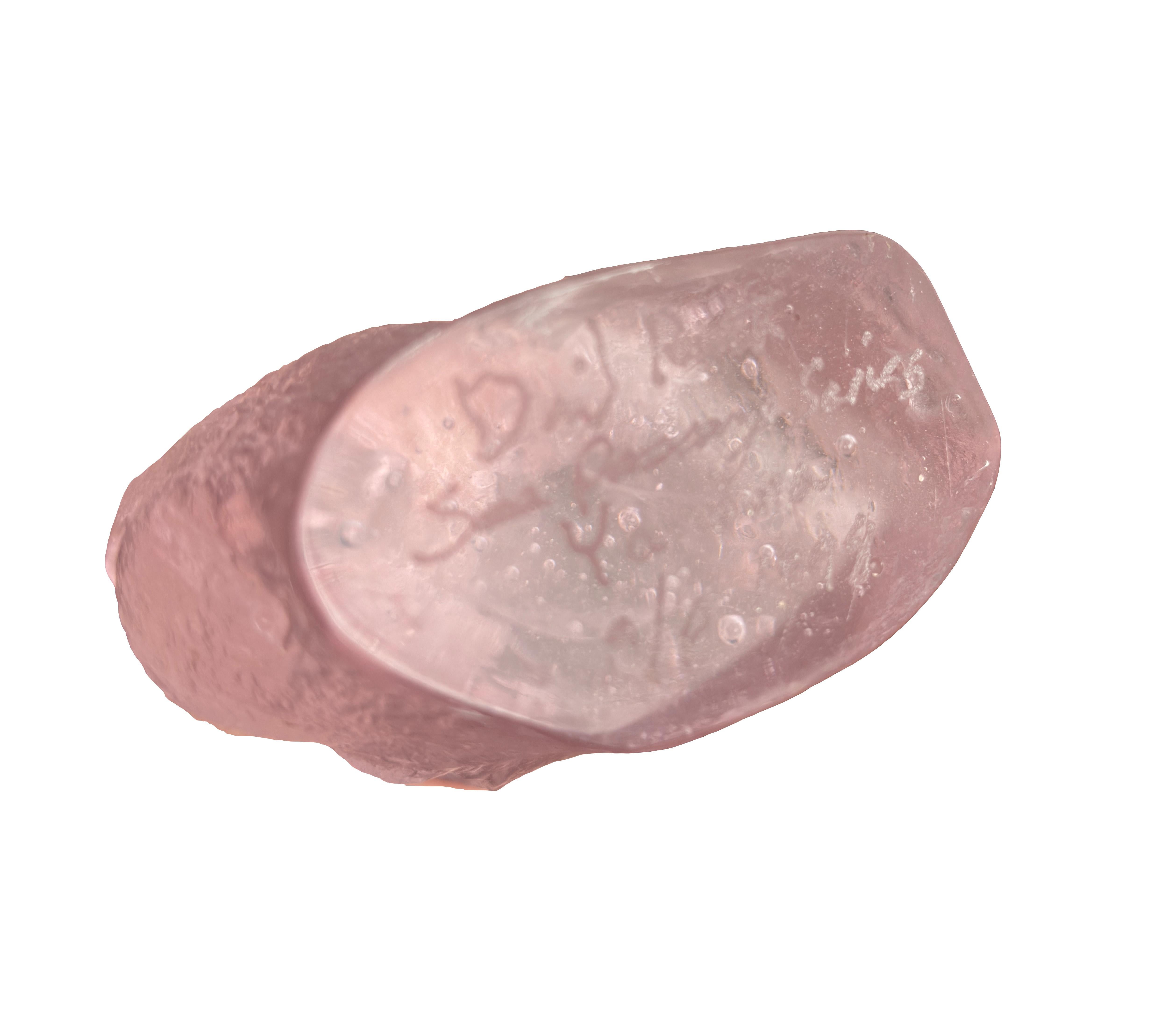 Pink Ice, Contemporary Cast Glass Sculpture by David Ruth For Sale 1