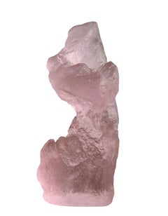 Pink Ice, Contemporary Cast Glass Sculpture by David Ruth