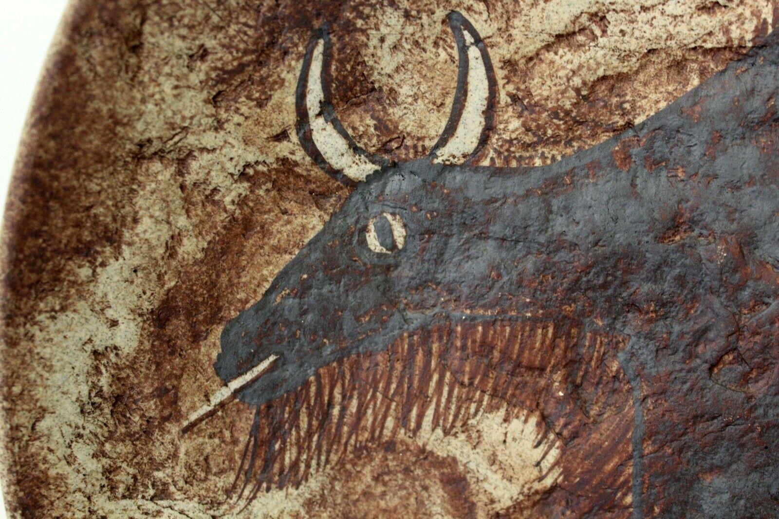 David Salk Ceramic Dish Buffalo Motif 2