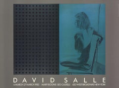 1982 After David Salle 'At Boone-Castelli' Pop Art Blue,Gray Offset Lithograph