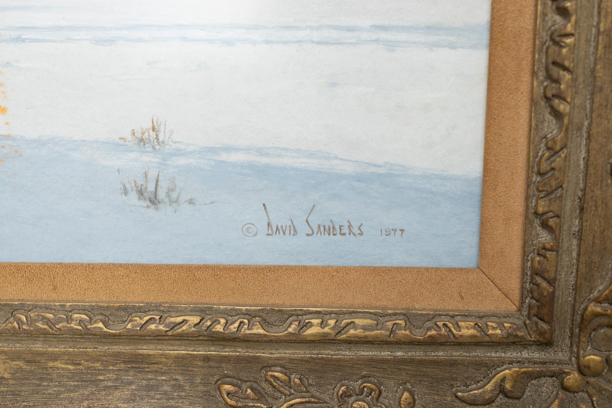 Scena di neve occidentale - Landscape Painting Grigio di David Sanders