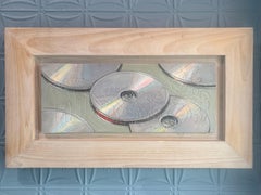 “Louis Armstrong CD’s” post-modern oil painting, still life, jazz band vignette