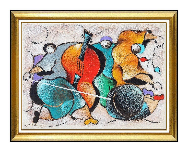 David Schluss David Schluss Original Oil Painting Large Music Musician Signed Framed Artwork For Sale At 1stdibs