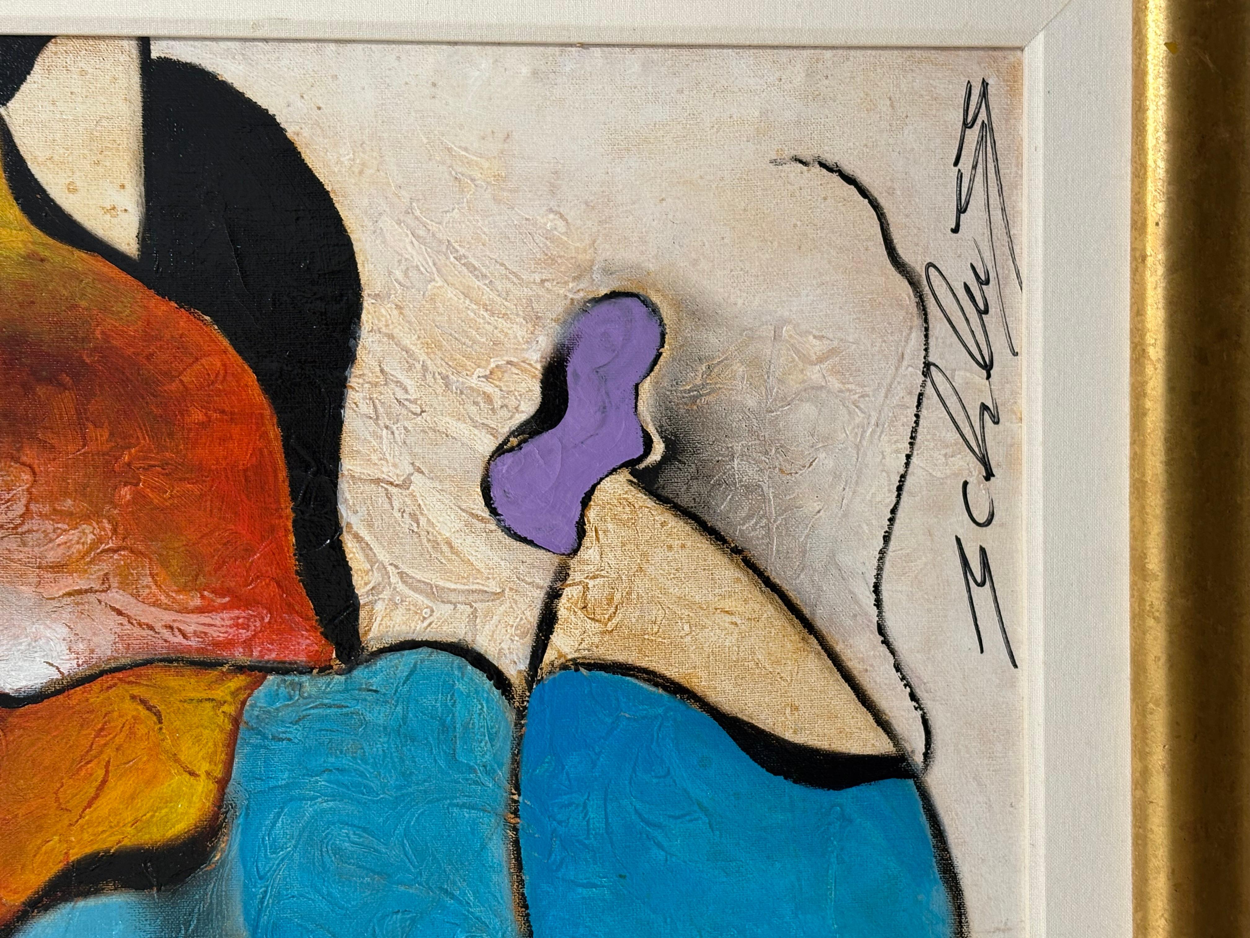 
David Schluss Originalgemälde auf Leinwand . In gutem Zustand misst 53x42.
